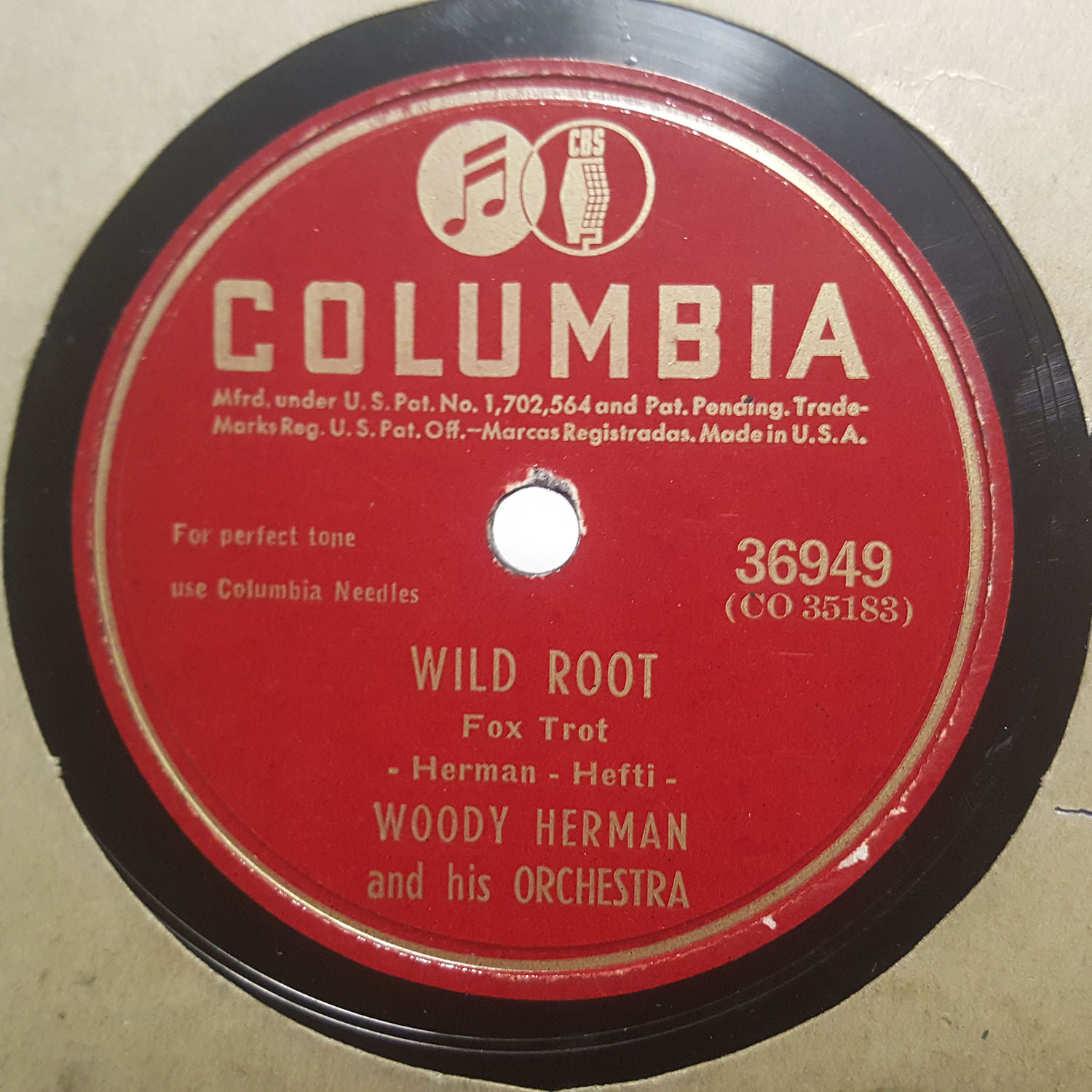 WOODY HERMAN Wild Root/Atlanta G.A. COLUMBIA 36949 78U/MIN HÖREN - Bild 1 von 1
